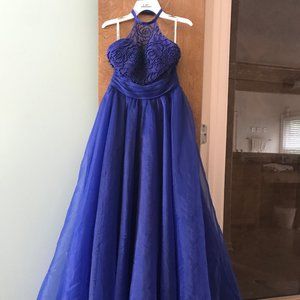 Floral Beaded Chiffon Prom Dress